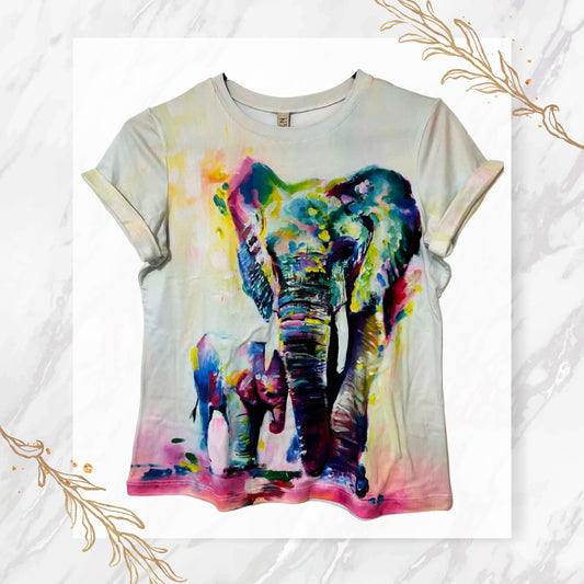 Tshirt Elefante Acuarela